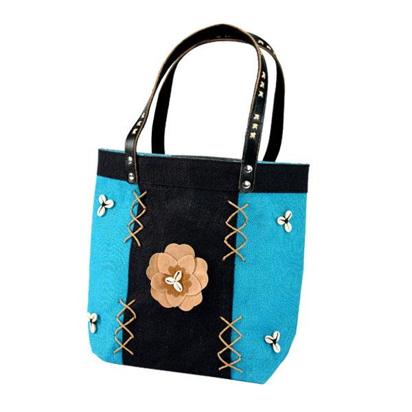 fancy jute embroidered shopping bag